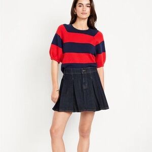NWT Old Navy Classic Denim Pleated Skirt